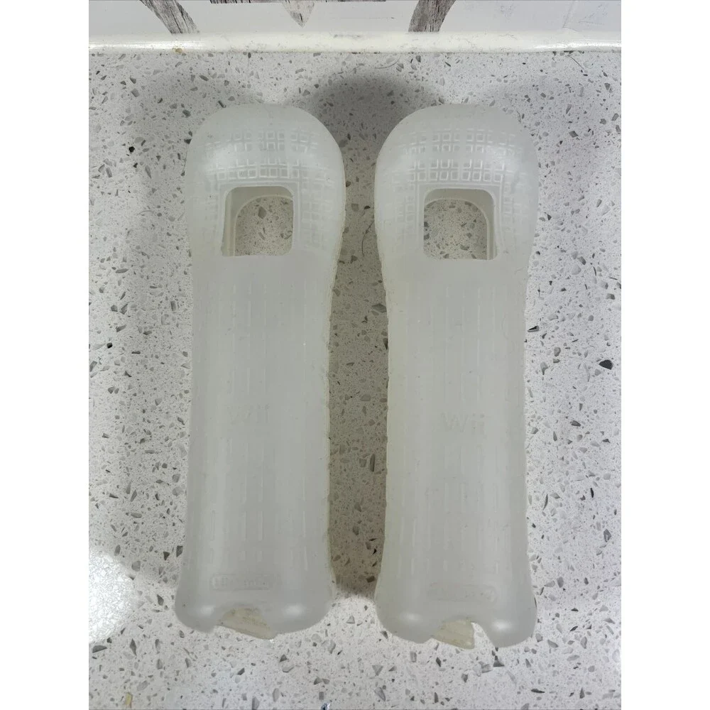 2 X Silicone Skin Case Cover for‎ Nintend Wii Remote (White)